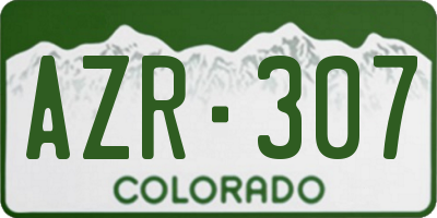 CO license plate AZR307
