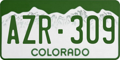 CO license plate AZR309