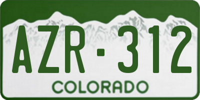 CO license plate AZR312