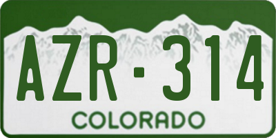 CO license plate AZR314