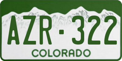 CO license plate AZR322