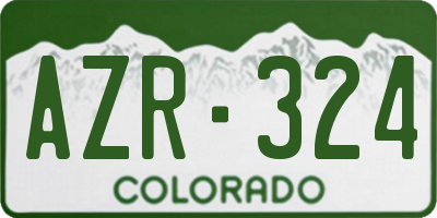 CO license plate AZR324