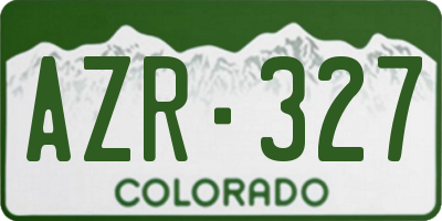 CO license plate AZR327