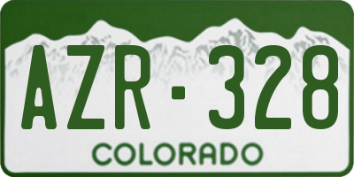 CO license plate AZR328