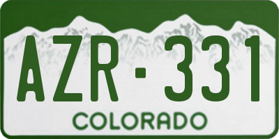 CO license plate AZR331