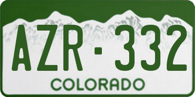 CO license plate AZR332