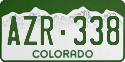 CO license plate AZR338