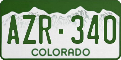 CO license plate AZR340