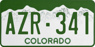 CO license plate AZR341