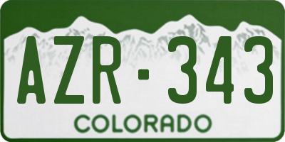 CO license plate AZR343