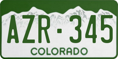 CO license plate AZR345