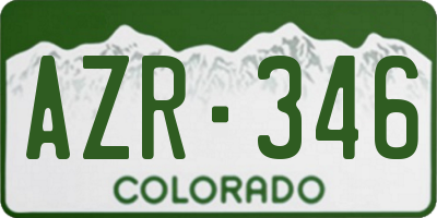 CO license plate AZR346