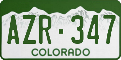 CO license plate AZR347