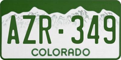 CO license plate AZR349