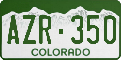 CO license plate AZR350