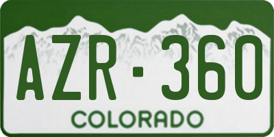 CO license plate AZR360