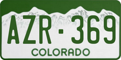 CO license plate AZR369