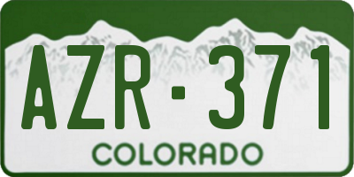 CO license plate AZR371