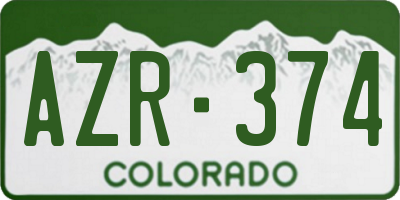 CO license plate AZR374