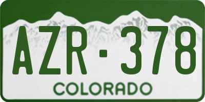 CO license plate AZR378