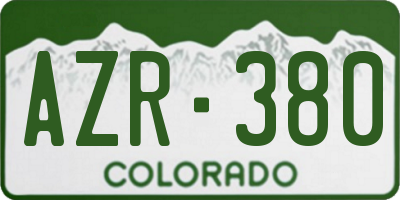 CO license plate AZR380