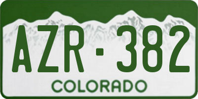 CO license plate AZR382