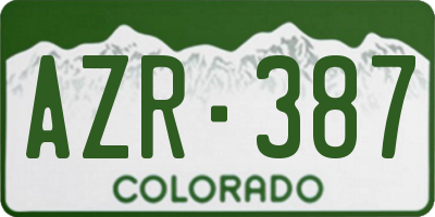 CO license plate AZR387