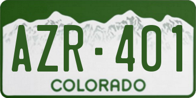 CO license plate AZR401