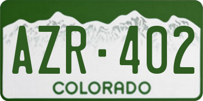 CO license plate AZR402