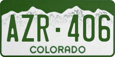 CO license plate AZR406