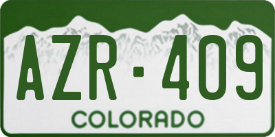 CO license plate AZR409