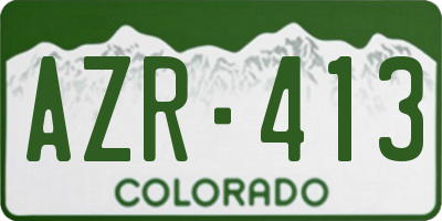 CO license plate AZR413