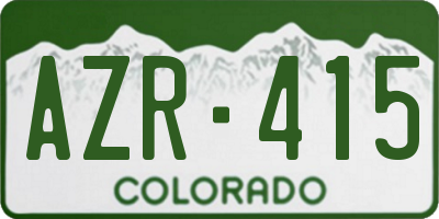 CO license plate AZR415