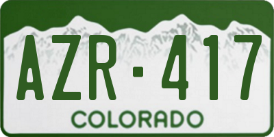 CO license plate AZR417