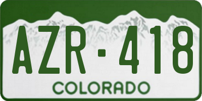 CO license plate AZR418