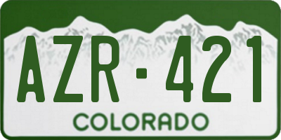 CO license plate AZR421