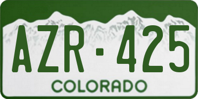 CO license plate AZR425