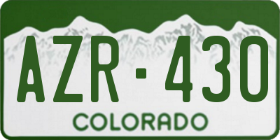 CO license plate AZR430