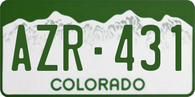 CO license plate AZR431