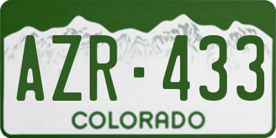 CO license plate AZR433