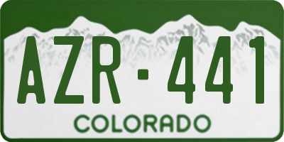 CO license plate AZR441