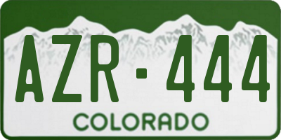 CO license plate AZR444