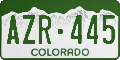 CO license plate AZR445