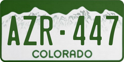 CO license plate AZR447