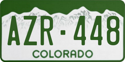 CO license plate AZR448