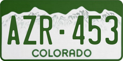 CO license plate AZR453