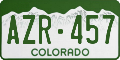 CO license plate AZR457