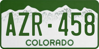 CO license plate AZR458