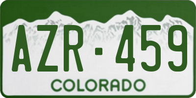 CO license plate AZR459