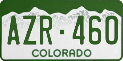 CO license plate AZR460